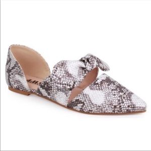 5⭐️ ‘Millie’ Snakeskin Snake Print Bow Flats Mules